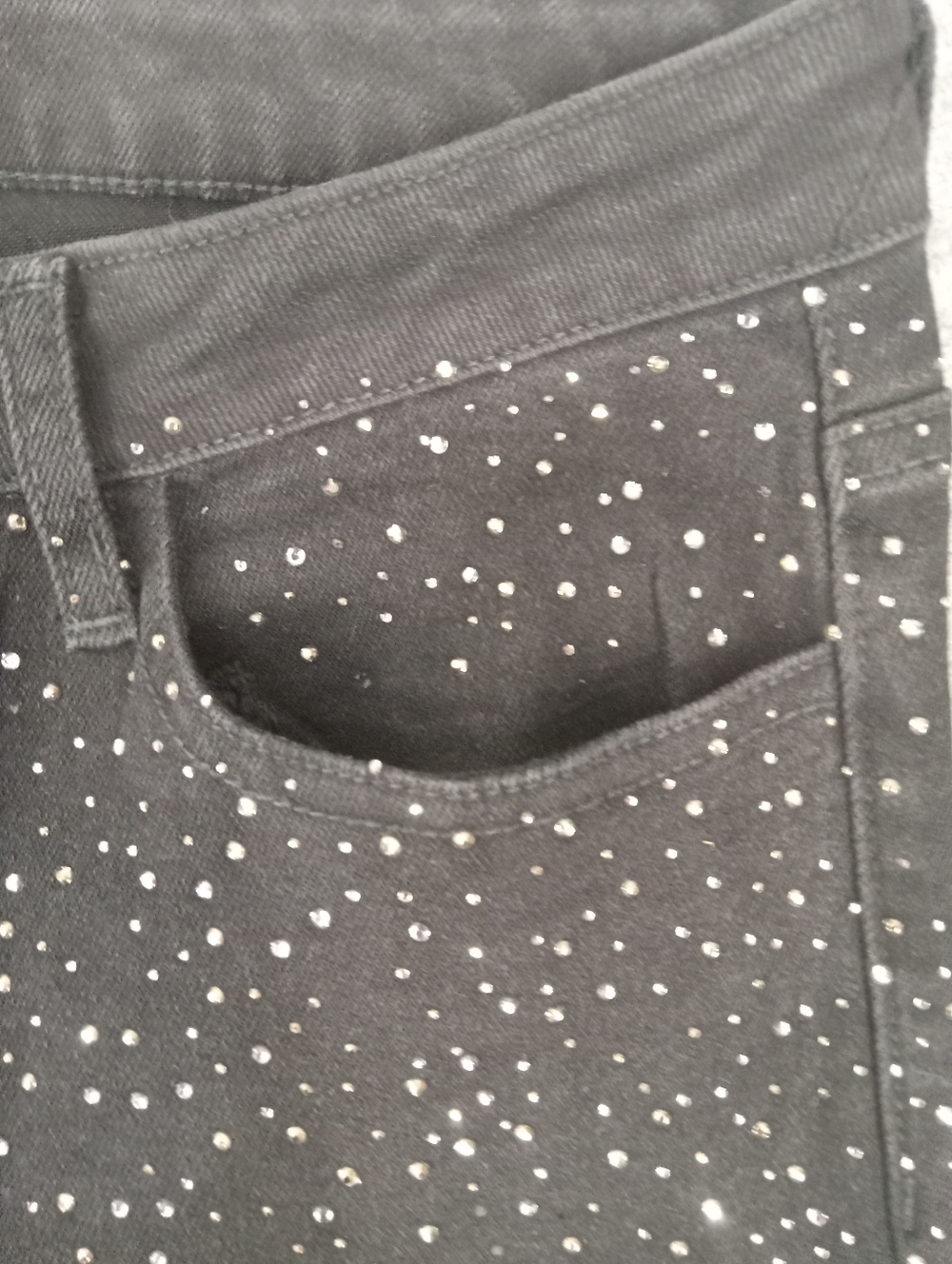 Forever 21 Black Rhinestone Flare Jeans Size 30X30 - Picture 6 of 12